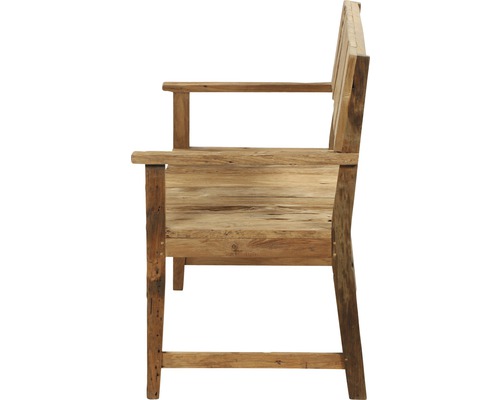 Gartenbank aus Teakholz, Seitenansicht