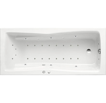 Weisse Badewanne mit Düsen von oben