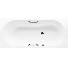 Rechteckige Badewanne mit Haltegriffen und mittigem Abfluss
