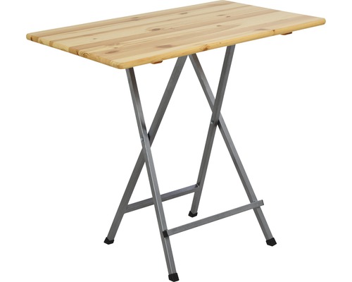 Klapptisch mit Holzplatte und Metallgestell