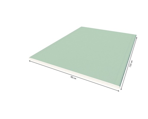 Grüne Gipskartonplatte mit den Maßen 90 x 125 cm