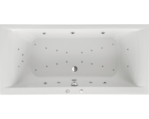 Baignoire balnéo rectangulaire OTTOFOND Wistula 80 x 180 cm blanc brillant 55650 Baignoire rectangulaire avec fonction tourbillon, vue de dessus