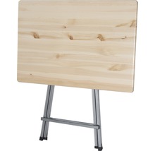 Klapptisch mit Tischplatte aus Holz und Metallgestell