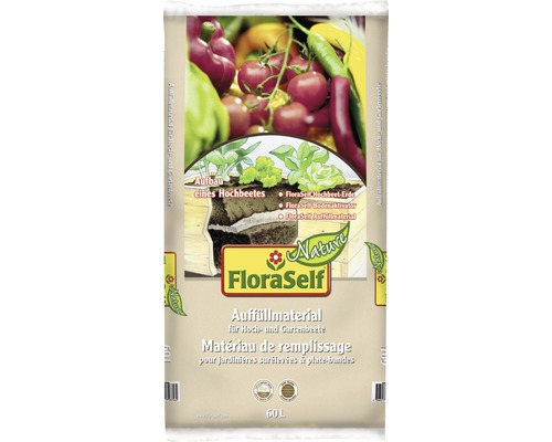 Matériau de remplissage pour jardinière surélevée et plate-bande FloraSelf Nature® 60 L