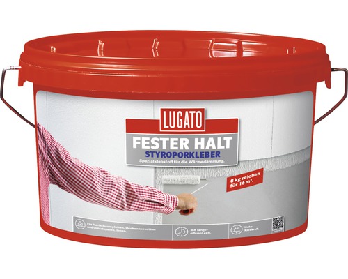 Lugato Dispersionskleber Styroporkleber Fester Halt 8 kg Eimer Lugato Fester Halt Styroporkleber, Spezialklebstoff für Wärmedämmung