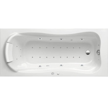 Rechteckige Whirlpool Badewanne mit Düsen und Kopfstütze, Draufsicht