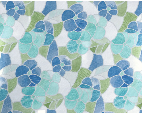 d-c-fix® Glasdekorfolie selbstklebend Lisboa blau 45x200 cm Dekorfolie mit Blumenmuster für Fenster