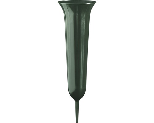 Vase funéraire Geli plastique Ø 12.5 H 36 cm vert Présentoir à fleurs en plastique pour cimetière