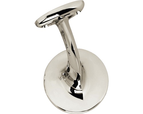 Support de main courante nickel rond plat court coudé avec vis à double filetage Support de rampe en métal pour fixation d''escalier