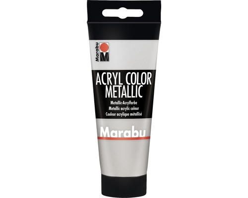 Marabu Acrylfarbe Acryl Color silber 082 100 ml Tube Metallic Acrylfarbe