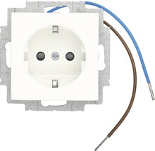 Prise de courant avec câbles de connexion bleus et marron