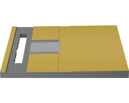 Bodenaufbau mit Dämmplatten, Estrich und Fußbodenheizung