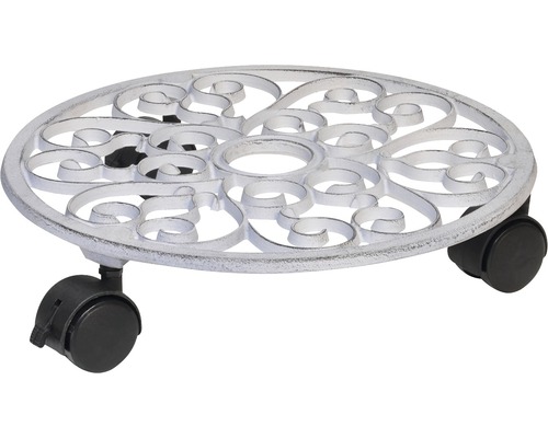 Chariot de plante Wagner System antique ø 29 cm blanc capacité de charge 50 kg Support à plantes roulant