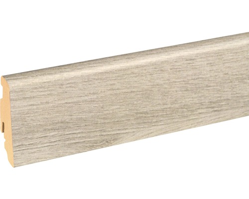 SKANDOR Sockelleiste Rovere Talco FOEI801 FU60L 19 x 58 x 2400 mm Sockelleiste mit Holzstruktur