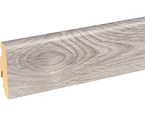 SKANDOR Sockelleiste Eiche grau gekälkt FOEI469 FU60L 19 x 58 x 2400 mm Sockelleiste mit Holzstruktur