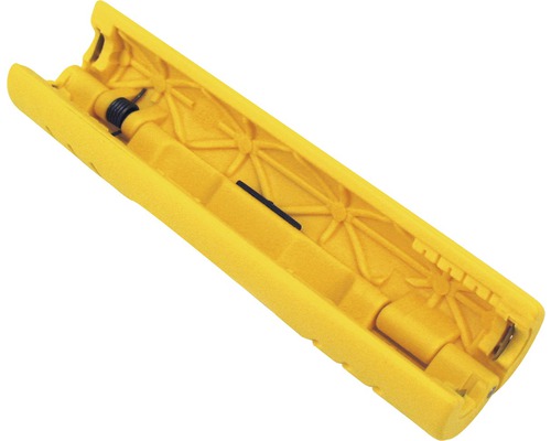 Tube de protection de câble jaune avec boîtier ouvert.