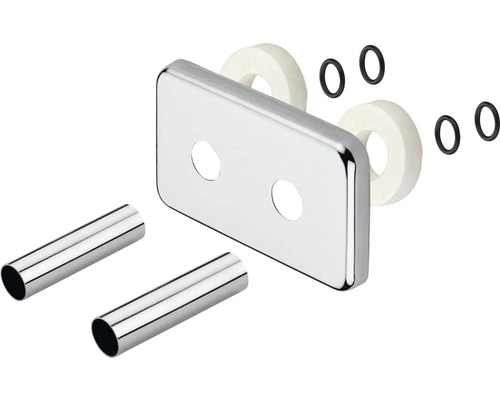 Rosace de recouvrement pour radiateur Sanotechnik en plastique 20 mm carrée blanc Set de rosaces pour raccords de radiateur avec tubes et joints
