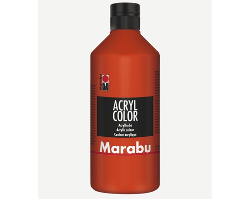 Marabu Acrylfarbe Acryl Color zinnoberrot 006 500 ml Acrylfarbe in einer Kunststoffflasche