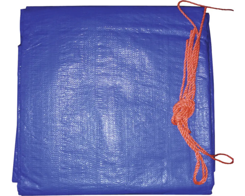 Bâche tissée bleue avec corde de fixation