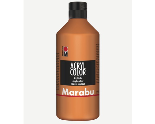 Peinture acrylique Marabu Acryl Color orange 013 500 ml Peinture acrylique dans une bouteille en plastique avec un bouchon noir