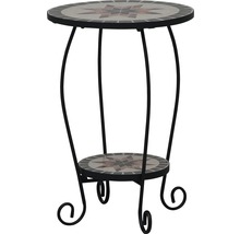 Table d''appoint avec plateaux en mosaïque et cadre en métal