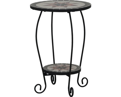 Table d''appoint avec plateaux en mosaïque et cadre en métal