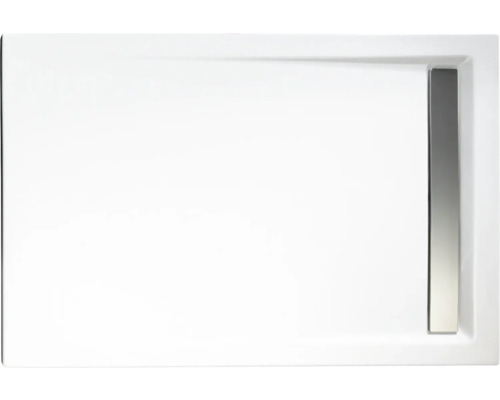 Kit complet receveur de douche SCHULTE Extra-flach 120 x 90 x 2.5 cm blanc alpin lisse D202912 04 41
