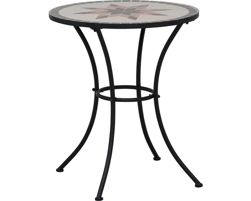 Table de balcon Siena Garden Stella acier Ø 60 h 71 cm mosaïque