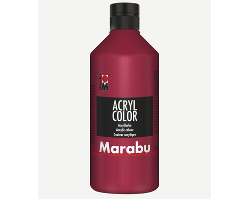 Peinture acrylique Marabu Acryl Color rouge carmin 032 500 ml Peinture acrylique en bouteille