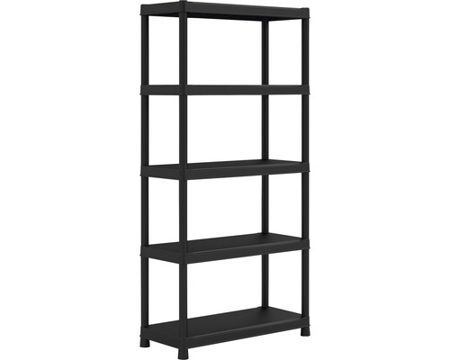 Étagère Métallique Industrielle 180x75x50 Cm - 5 Niveaux, Charge 175 Kg/niveau, Noir, Assemblage Sans Vis