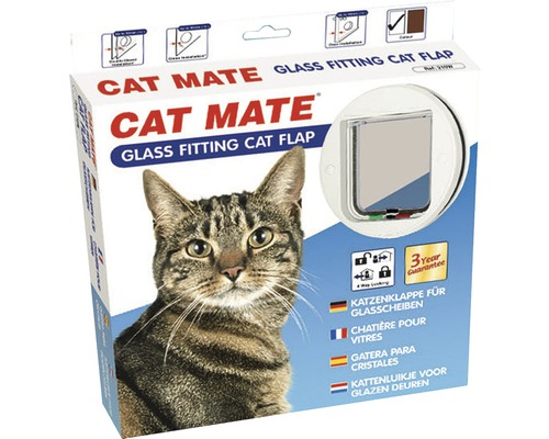 Chatière Cat Mate 4-voies porte vitrée blanche