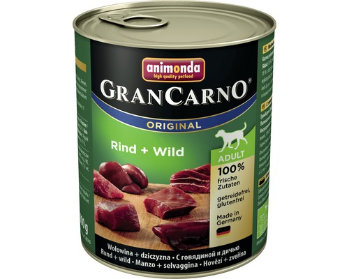 Pâtée pour chien animonda Gran Carno Original Adult bœuf + gibier 800 g