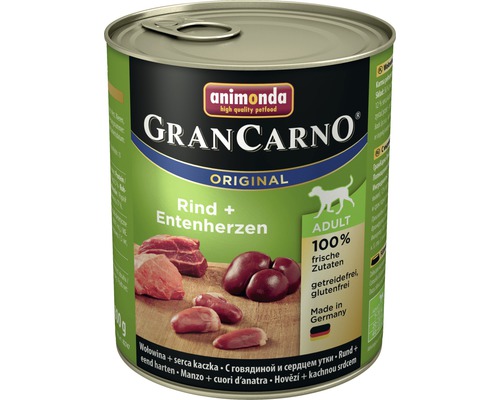 Pâtée pour chien animonda Gran Carno Original Adult bœuf + cœur de canard 800 g
