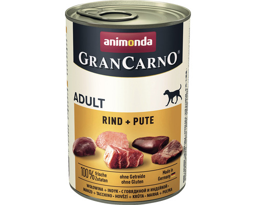 Pâtée pour chien animondo Grand Carno Adult bœuf & dinde 400 g