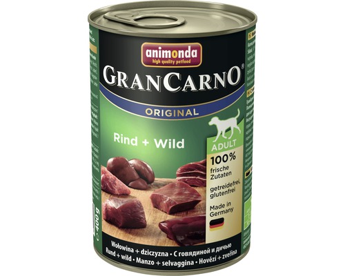Pâtée pour chien animonda Gran Carno bœuf & gibier 400 g