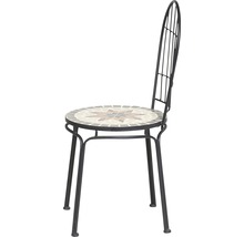 Gartenstuhl mit Mosaiksitzfläche und Metallgestell