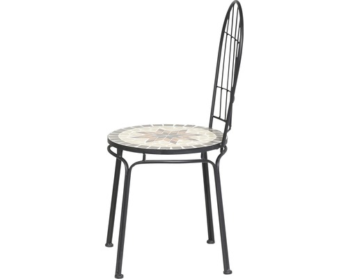 Gartenstuhl mit Mosaiksitzfläche und Metallgestell