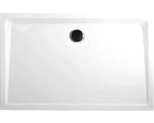 Kit complet receveur de douche SCHULTE Extra-flach 100 x 80 x 4 cm blanc alpin lisse D212810 04 Receveur de douche rectangulaire avec écoulement