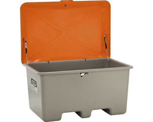 Boîte de rangement ouverte en plastique avec couvercle