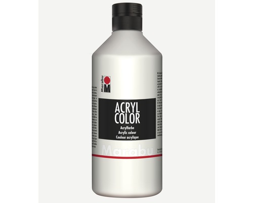Peinture acrylique Marabu Acryl Color blanc 070 500 ml Peinture acrylique dans une bouteille