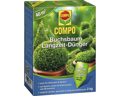 COMPO Buchsbaum Langzeit-Dünger für etwa 40 Quadratmeter, 2 Kilogramm