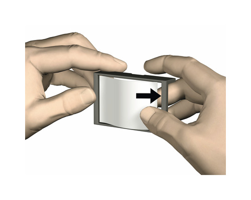 Illustration : Des mains glissent un film dans un cadre.