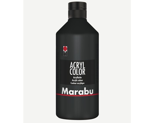 Peinture acrylique Marabu Acryl Color noir 073 500 ml Bouteille de peinture acrylique de la marque Marabu