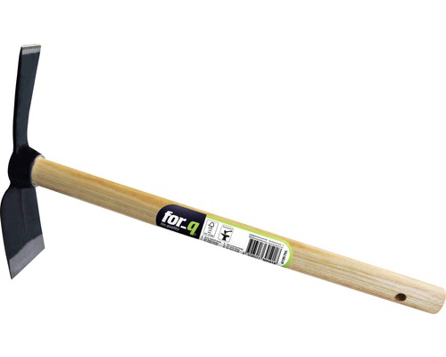 Petite serfouette pour jardinière surélevée for_q, à lame large + lame étroite Houe double à panne et à tranchant avec manche en bois pour le jardinage