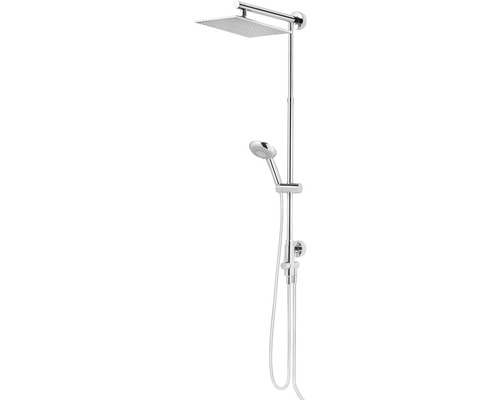 Colonne de douche avec inverseur Schulte Classic plus pomme haute extra-plate carré chrome D963161 02