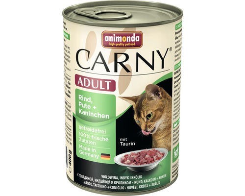 Pâtée pour chat animonda Carny Adult bœuf, dinde + lapin 400 g