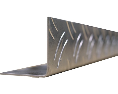 Profilé d'angle alu tôle striée 23,5x23,5x1,5 mm, 2 m