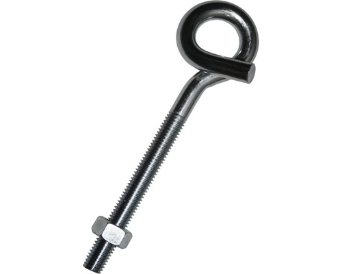Schraubhaken gewundene Ausführung mit Mutter 12x160 mm 5 Stück Ösenschraube mit Mutter für Befestigungsarbeiten
