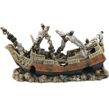 Décoration d'aquarium aquatlantis bateau échoué petit 46x15x24 cm