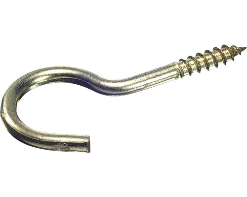Schraubhaken gebogen vermessingt 3,5x60 mm 100 Stück Ösenschraube aus Metall